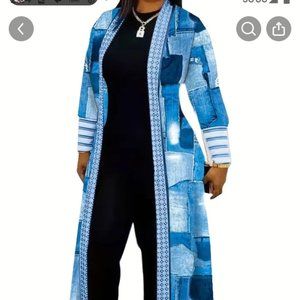 Patchwork long length cardigan.